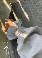 عباية شرشف سستة رمادي قطني