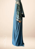 شرشف صلاة باتيك لف مفتوح ازرق منقوش