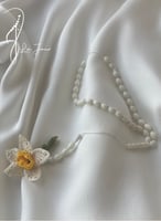 سبحة 33 عظم مزينة بالكروشيه