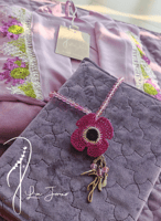 شرشف صلاة لف بنفسجى مزين بأويا يدوي أنيق