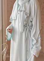 شرشف صلاة لف أزرق فاتح قطن بالكروشيه يدوي