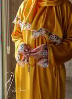 شرشف صلاة لف بارد اصفر مزين ورد اويا تركي يدوي من...