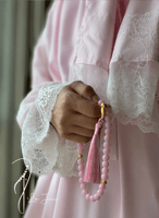 شرشف مرد لف وردي فاتح دانتيل ابيض