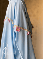 113006 شرشف صلاة سستة ازرق سماوي مزين بالكروشيه حل...