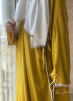 شرشف صلاة لف كموني أصفر مستردة مزين بالكروشيه و ال...