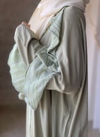 عباية شرشف سستة أخضر فاتح من القطن البارد و القطن...