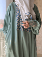 شرشف صلاة باتيك زيتي وفيروزي باستيل سستة