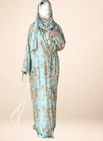 شرشف صلاة لف منقوش بألوان الأزرق والباج من لاجور