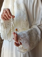 شرشف مرد لف دانتيل أبيض طرحة لينين