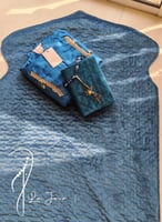 شرشف صلاة لف أزرق بالورد الاويا الفاخر التركي