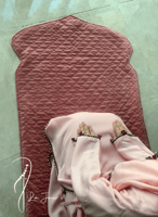 شرشف صلاة لف وردي كروشيه يدوي الطرحة مثبتة