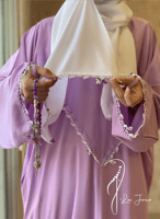 شرشف صلاة سستة موف فاتح بالكروشيه و الورد الاويا م...