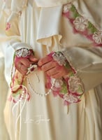 شرشف صلاة لف سكرى مزين بورد الاويا البنك و الاخضر