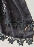 طرحة أويا بوال اسود بالكروشيه اليدوي