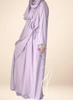 شرشف صلاة لف قطن بارد بنفسجي موف مزين بالاويا الفا...