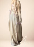 شرشف صلاة لف بيج مزين بالكروشي اليدوي و الطرحة مثب...