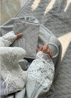 شرشف مرد لف رمادي دانتيل طرحة لينين