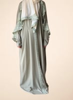 عباية شرشف سستة أخضر فاتح من القطن البارد و القطن...