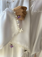 شرشف صلاة لف ابيض المزين بالكروشبه و الورد الاويا...