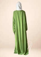 شرشف صلاة لف أخضر مزين بالكروشيه و الورد الاويا