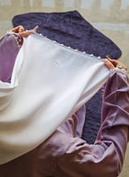 شرشف صلاة سستة موف باستيل بالكروشيه و الورد الاويا