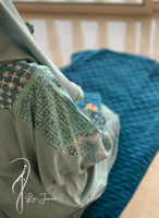 شرشف صلاة لف رسم باتيك درجات تفني و فيروزي الطرحة...