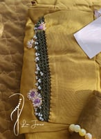 شرشف صلاة لف أصفر كموني بالكروشيه و الورد الاويا م...