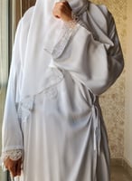 شرشف صلاة لف ابيض ستان اويا ابيض من لاجور