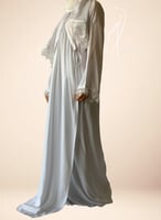 شرشف صلاة كروشيه لف مثل الروب ابيض طرحة منفصلة