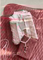 شرشف صلاة ستان لف وردي فاتح مزين بأويا يدوية تركية...