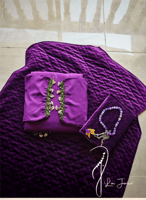 شرشف صلاة لف موف بالورد الاويا اصفر و ابيض الفاخر