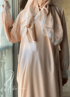 شرشف مرد خربزي دانتيل طرحة مثبتة.