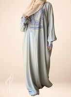 شرشف صلاة سستة رسم باتيك أزرق باستيل الطرحة مثبتة