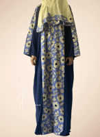 شرشف صلاة سحاب طرحة منفصلة ازرق