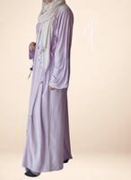 شرشف صلاة لف حلزوني موف مزين بالكروشيه طرحة متصلة