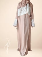 شرشف صلاة لف قطن بارد باج مزين بالدنتيل الأبيض من...