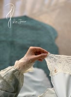 شرشف مرد اخضر باستيل دانتيل طرحة مثبتة.