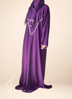 شرشف صلاة بنفسجي سستة مزين بالكروشيه و الورد الاوي...
