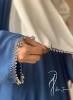 شرشف صلاة أزرق لف مزين بالكروشيه و الورد الاويا