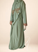 شرشف صلاة لف أخضر مزين بأويا يدوي التركية من لاجور