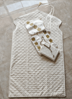 شرشف صلاة لف ابيض ستان اويا ذهبي من لاجور