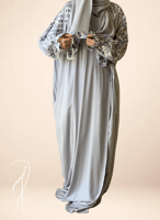 شرشف صلاة لف رسم باتيك رمادي الطرحة مثبتة