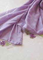 طرحة بوال بنفسجي لفندر فاتح مزينة باويا موف و اخضر