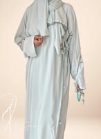 شرشف صلاة لف أزرق فاتح قطن بالكروشيه يدوي