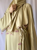 شرشف صلاة لف فستقي اخضر فاتح كروشيه يدوي