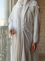 ثوب عباية أزارير بيضاء حج وعمرة أبيض