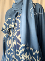 شرشف صلاة سستة ازرق منقوش