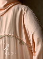 شرشف صلاة سحاب خربزي مزين بالكروشيه اليدوي و الطرح...