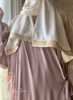 شرشف صلاة لف طرحة منفصلة وردي