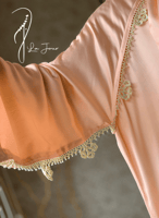 شرشف صلاة سحاب خربزي مزين بالكروشيه اليدوي و الطرح...